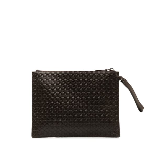 Pre-owned Gucci Microguccissima Clutch Black