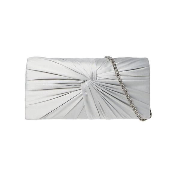 Dorothy Perkins Beauty Satin Twisted Clutch Bag Silver One Size