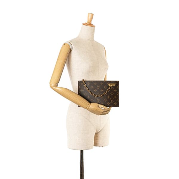 Pre-owned Louis Vuitton Monogram Legacy Chain Clutch Brown