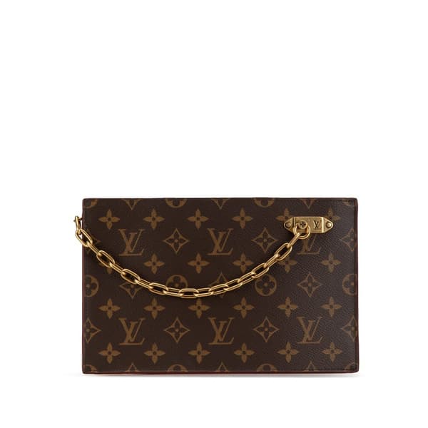 Pre-owned Louis Vuitton Monogram Legacy Chain Clutch Brown