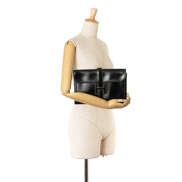 Pre-owned Hermès Box Calf Jige 29 Black