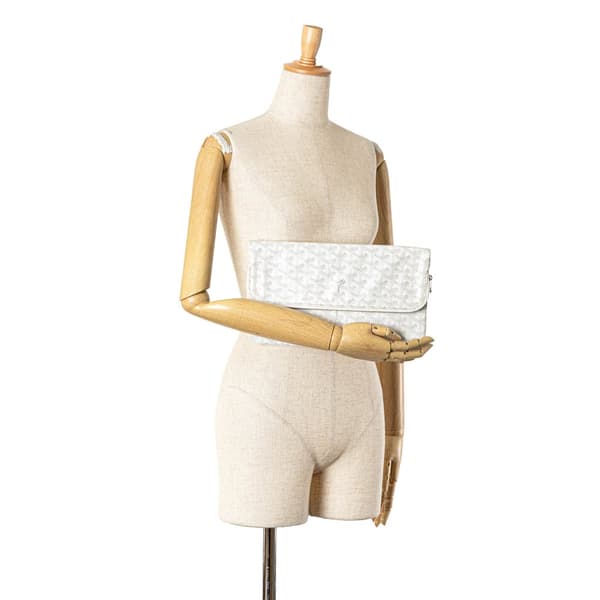 Pre-owned Goyard Goyardine Sainte Marie MM White