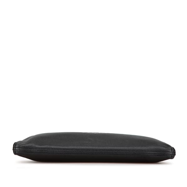 Pre-owned Gucci Leather Logo Clutch Bag Black
