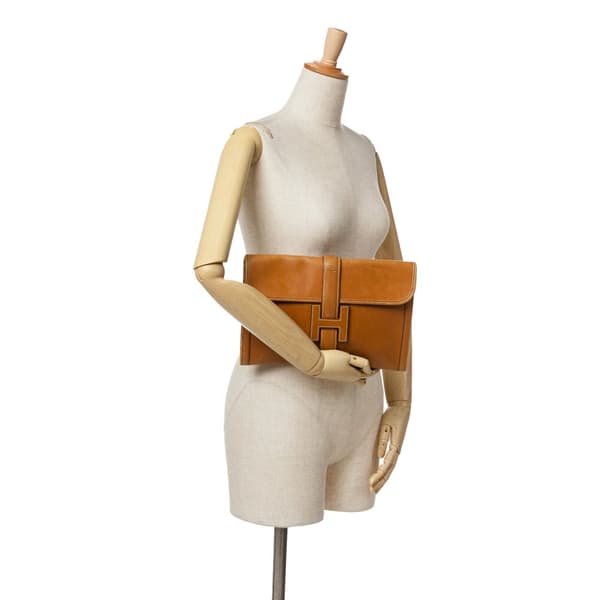Pre-owned Hermès Courchevel Jige Elan 29 Brown