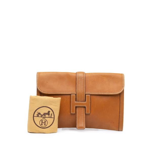 Pre-owned Hermès Courchevel Jige Elan 29 Brown