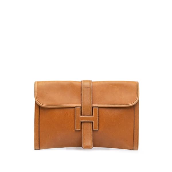 Pre-owned Hermès Courchevel Jige Elan 29 Brown