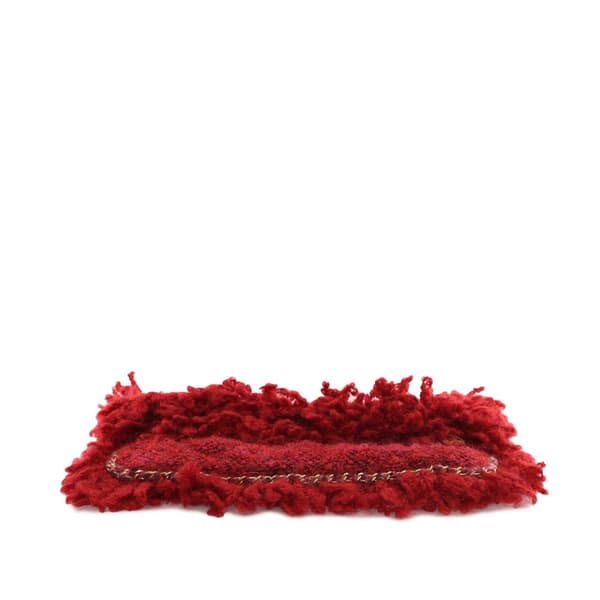 Pre-owned Chanel Tweed Fringe Paris Cosmopolite Clutch Red
