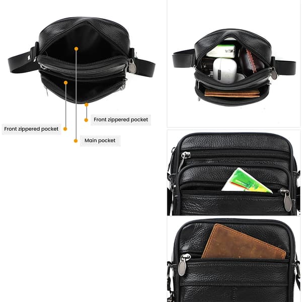Stilren och Hållbar Crossbody Väska i Äkta Läder - Perfekt för Vardag och Resa