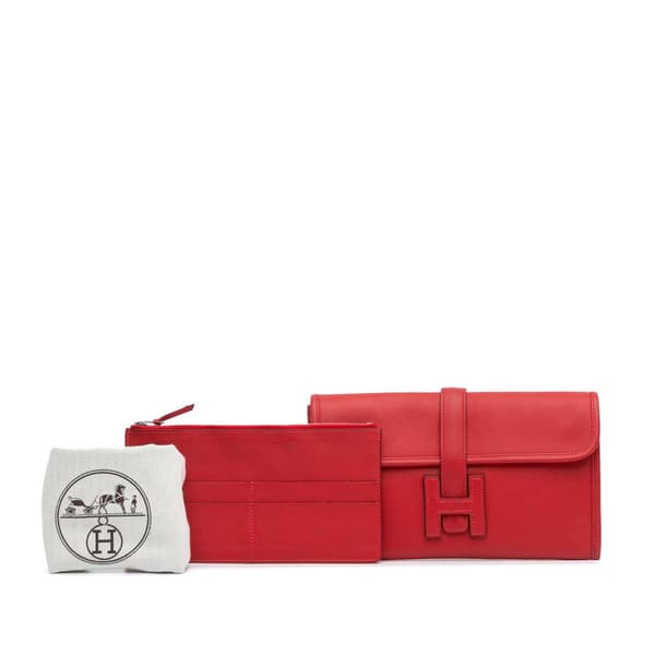 Pre-owned Hermès Swift Jige Duo Red