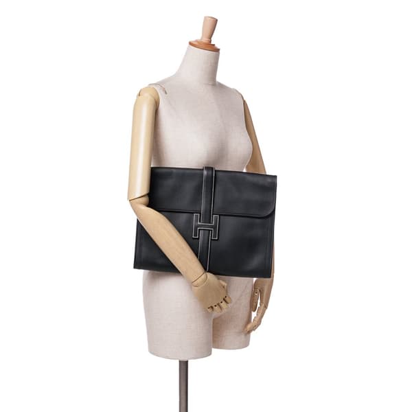 Pre-owned Hermès Swift Jige GM Black