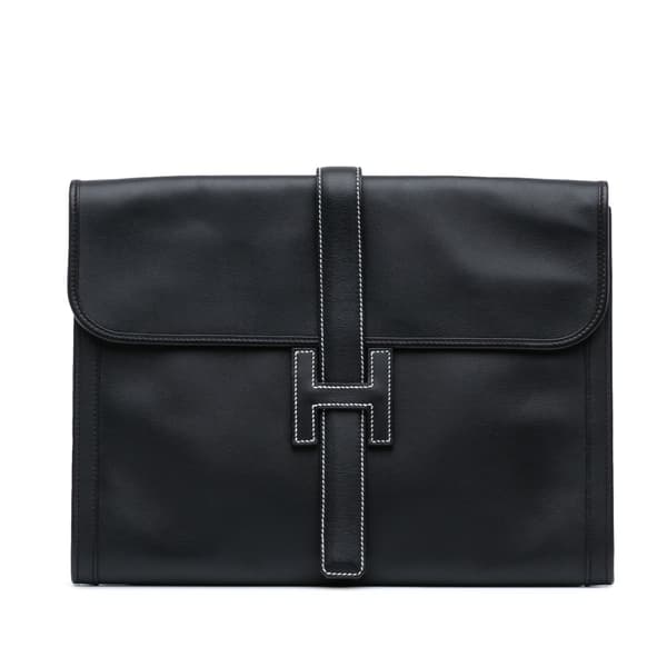 Pre-owned Hermès Swift Jige GM Black