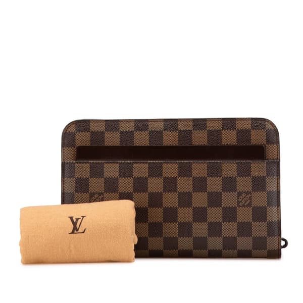 Pre-owned Louis Vuitton Damier Ebene Saint Louis Pochette Brown