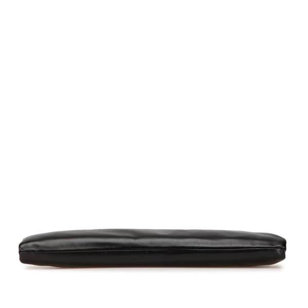 Pre-owned Chanel Lambskin Bow Long Clutch Black