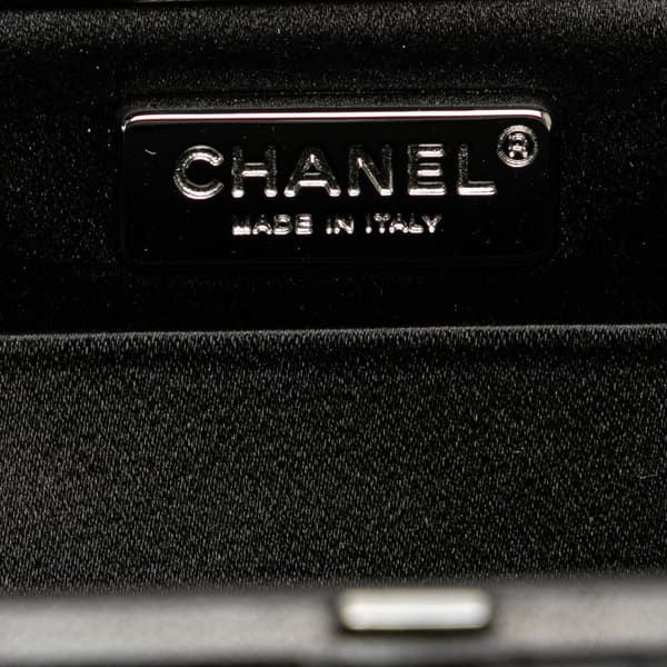 Pre-owned Chanel Lambskin Bow Long Clutch Black
