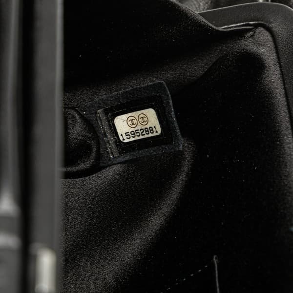 Pre-owned Chanel Lambskin Bow Long Clutch Black