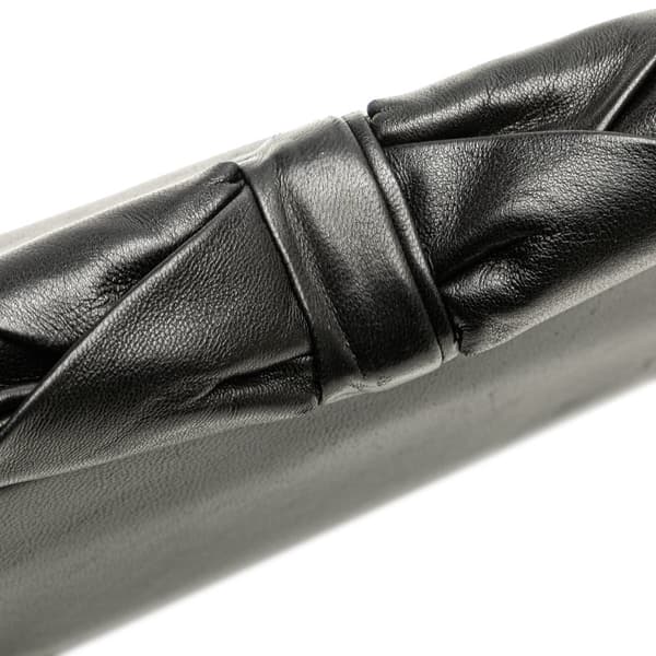 Pre-owned Chanel Lambskin Bow Long Clutch Black