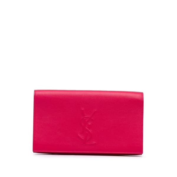 Pre-owned Yves Saint Laurent Leather Belle De Jour Clutch Pink