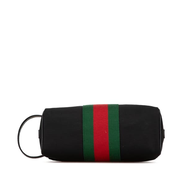 Pre-owned Gucci Techno Web Canvas Clutch Black