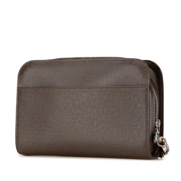 Pre-owned Louis Vuitton Taiga Pochette Baikal Brown