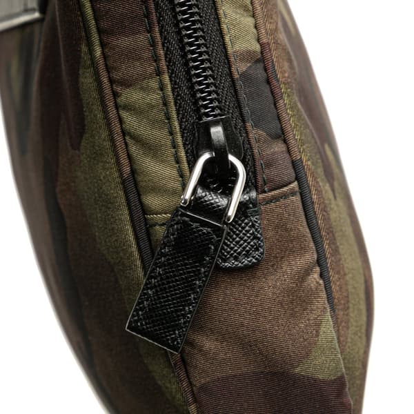 Pre-owned Prada Tessuto Camouflage Clutch Brown