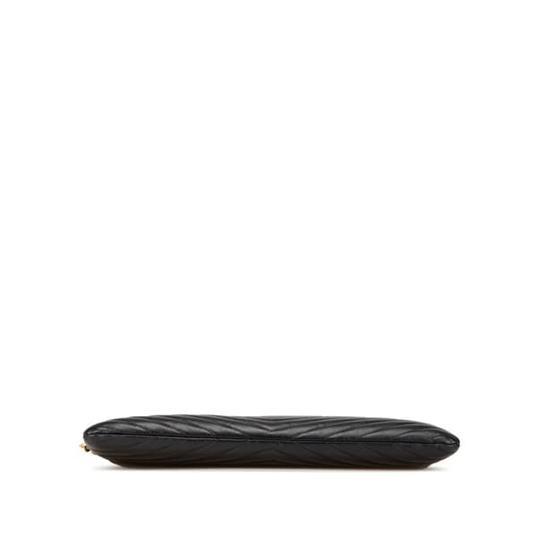 Pre-owned Saint Laurent Chevron Monogram Document Holder Black