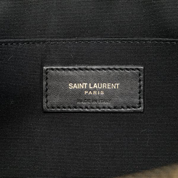 Pre-owned Saint Laurent Chevron Monogram Document Holder Black