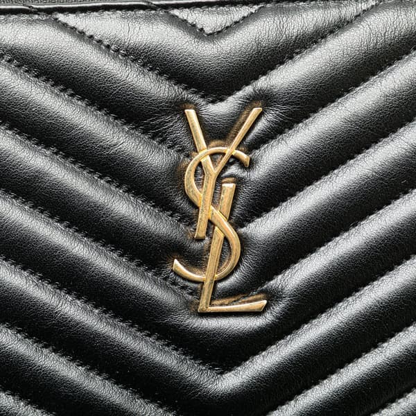 Pre-owned Saint Laurent Chevron Monogram Document Holder Black