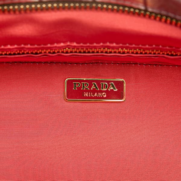 Pre-owned Prada Tessuto Stampato Clutch Pink