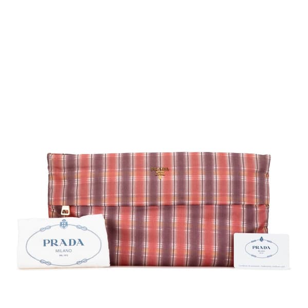 Pre-owned Prada Tessuto Stampato Clutch Pink