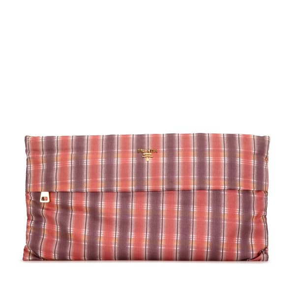 Pre-owned Prada Tessuto Stampato Clutch Pink