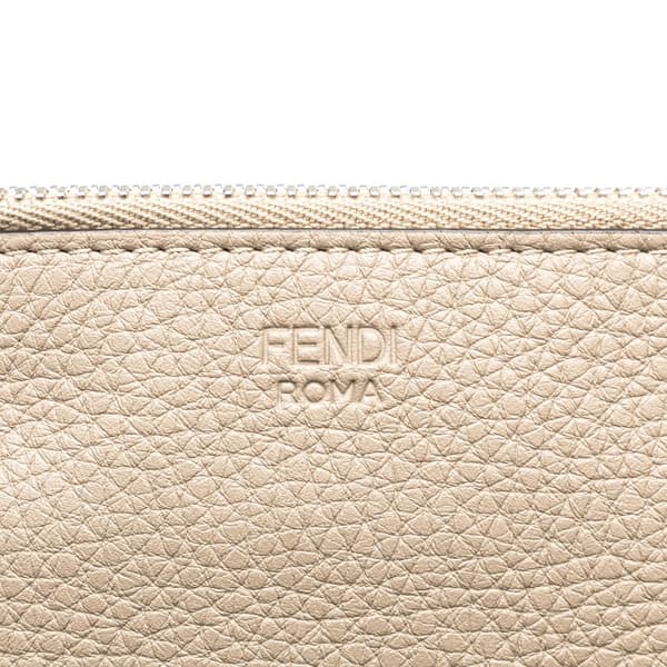 Pre-owned Fendi Sue Tilley Leather Banana Zip Clutch Brown