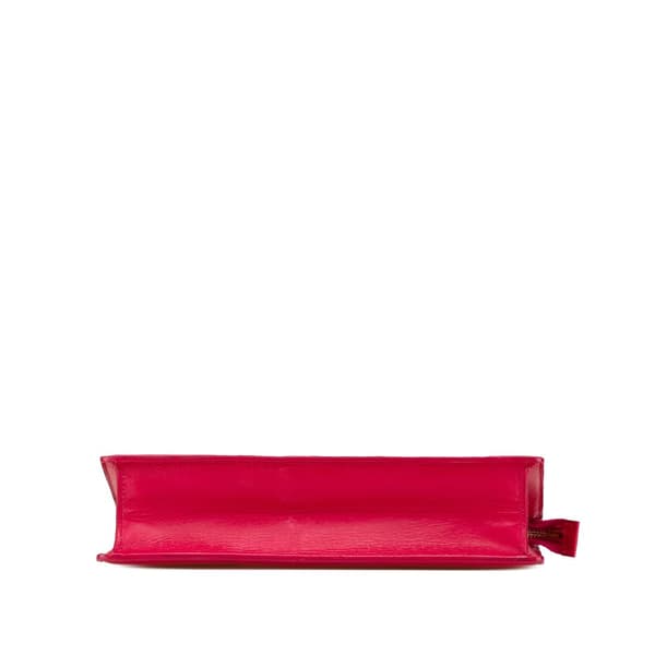 Pre-owned Saint Laurent Smooth Calfskin Lutetia Clutch Pink