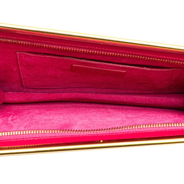 Pre-owned Saint Laurent Smooth Calfskin Lutetia Clutch Pink