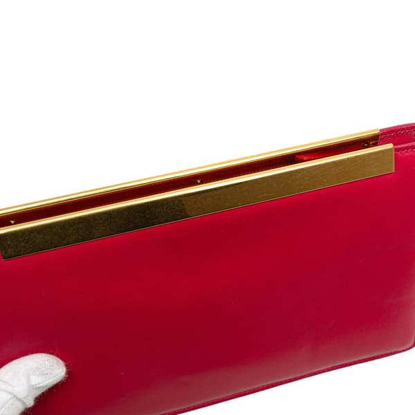 Pre-owned Saint Laurent Smooth Calfskin Lutetia Clutch Pink