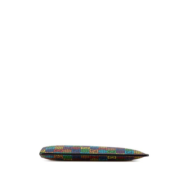 Pre-owned Gucci GG Supreme Psychedelic Zip Clutch Black