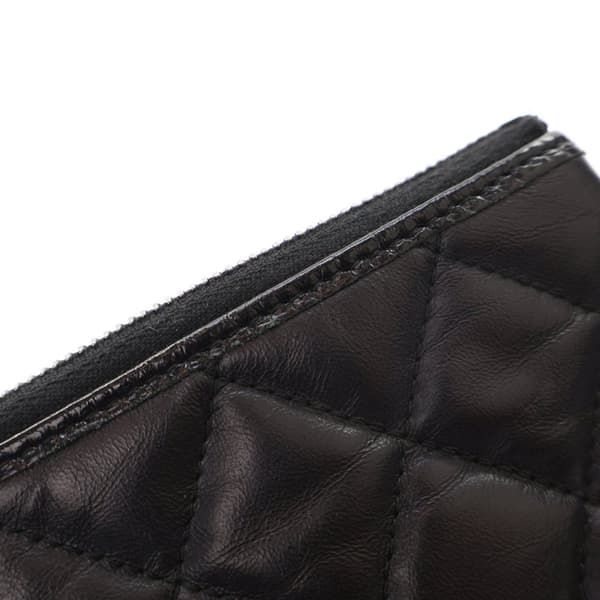 Pre-owned Chanel Medium Aged Calfskin Gabrielle O Case Clutch Black
