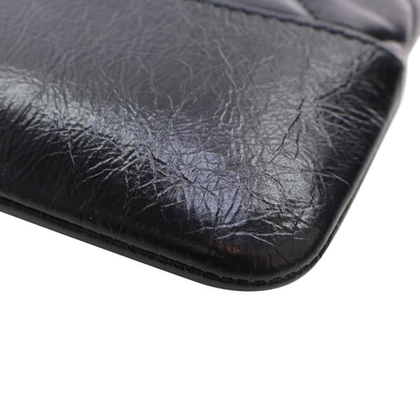 Pre-owned Chanel Medium Aged Calfskin Gabrielle O Case Clutch Black