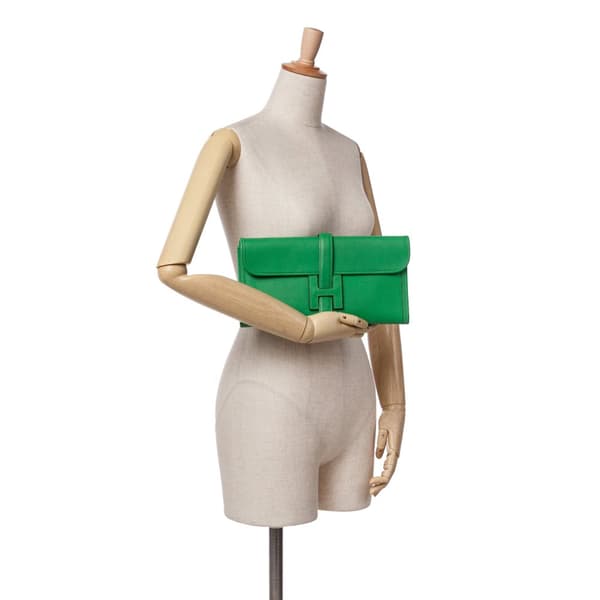 Pre-owned Hermès Swift Jige Elan 29 Green