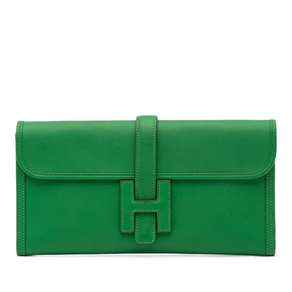Pre-owned Hermès Swift Jige Elan 29 Green
