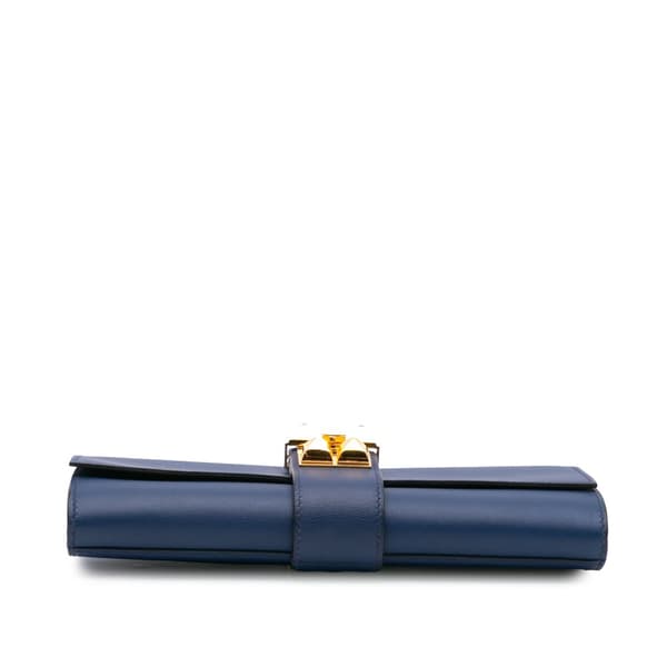 Pre-owned Hermès Chevre Mysore Medor Clutch 23 Blue
