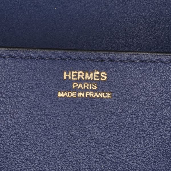Pre-owned Hermès Chevre Mysore Medor Clutch 23 Blue