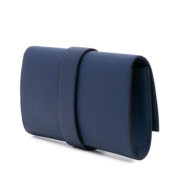 Pre-owned Hermès Chevre Mysore Medor Clutch 23 Blue