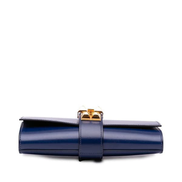 Pre-owned Hermès Tadelakt Medor Clutch 23 Blue
