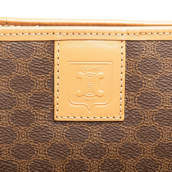 Pre-owned Celine Macadam Coated Canvas Clutch Brown