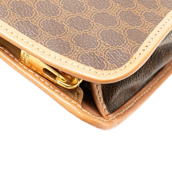 Pre-owned Celine Macadam Coated Canvas Clutch Brown