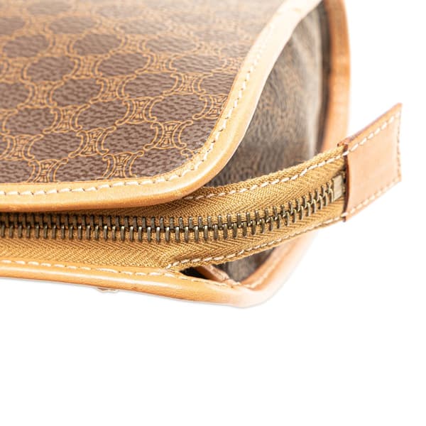 Pre-owned Celine Macadam Coated Canvas Clutch Brown