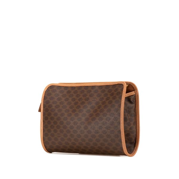 Pre-owned Celine Macadam Coated Canvas Clutch Brown