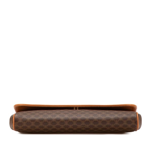 Pre-owned Celine Macadam Coated Canvas Clutch Brown