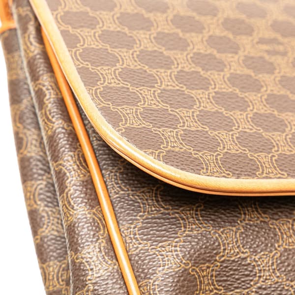 Pre-owned Celine Macadam Coated Canvas Clutch Brown