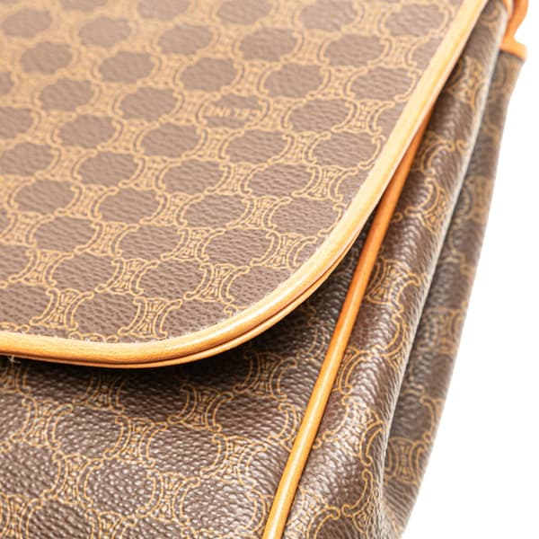 Pre-owned Celine Macadam Coated Canvas Clutch Brown